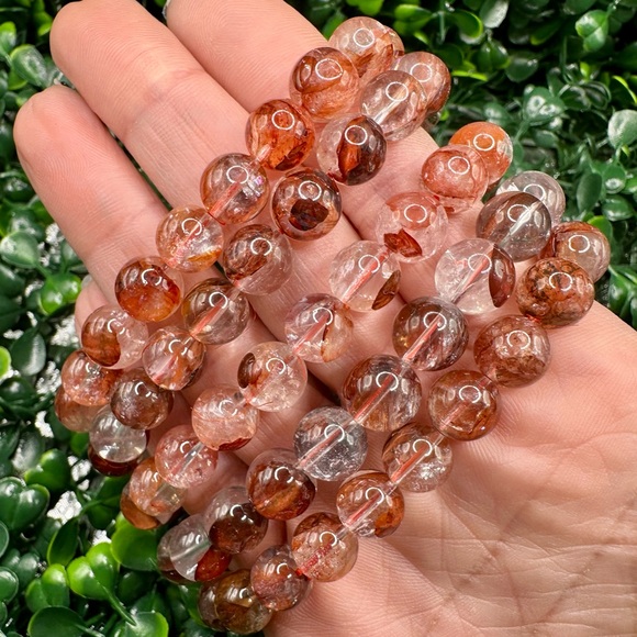 High Quality Natural Fire Quartz 9mm Beaded Bracelet - Picture 9 of 9